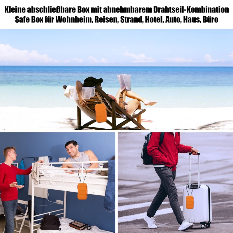 Lock Safe Waterproof, 4 Digit Combination Code, Portable Security Box