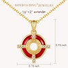 RONYOSTING 18K Gold Plated Interlocking Circle Red Pendant Necklace, Dainty