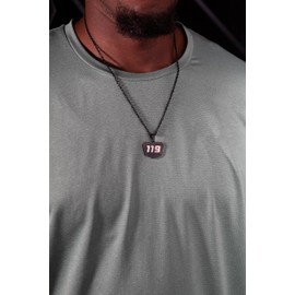 Motocross Number Necklace - Pendant for Dirt Bike and Motocross Racing - 3 Digit Chain - Racing Number Jewelry and Chain (Black)