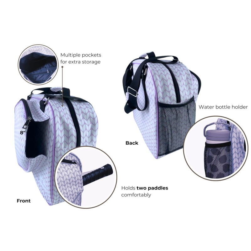 Thorza Pickleball Bag for Women with Paddle Holder, Mesh Side