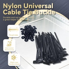 Nylon Universal Cable Tie Buckle for Car, 100 PCS Heavy Duty Self Locking Cable Tie with Buckle, UV Resistant Multifunctional Cable Ties Buckles Zip Tie for Car Daily Repair (100PCS)
