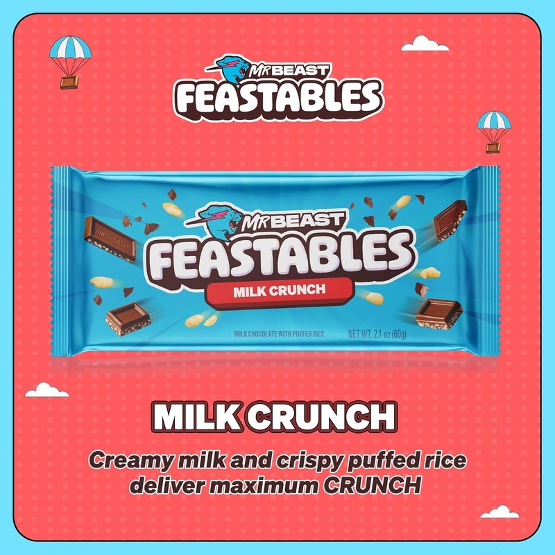Feastables Combo Pack: Milk Chocolate 2.1oz (60g), 10 count +