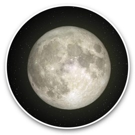 2 x 7.5cm Vinyl Stickers - Full Moon Night Sky Space Planet Decals 45082