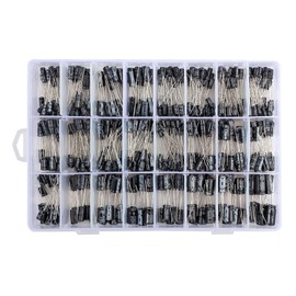 500pcs Electrolytic Capacitors Assortment Kit 24 Values 0.1UF-1000UF Aluminum Capacitors Set with Plastic Case