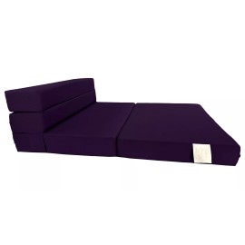 Danfuton Twin Lounger Folding Foam Mattress, Portable Chair Mattress 6 x 39 x 80 Purple