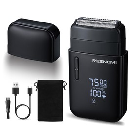 Electric Foil Shavers for Men, Electric Razor with 3 Adjustable Gears 2 Floating Blades Wet/Dry, IPX7 Waterproof, LCD Display & Type-C Charge, Foil Shaver for Travel & Home, Matte Black