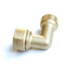 Solid brass lead-free 90 degree garden hose elbow with rubber