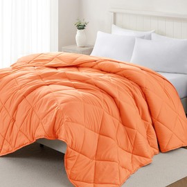 Homelike Moment Comforters King Size - Orange Down Alternative Duvet Insert Bed Comforter King, Lightweight Soft Quilted Bedding Comforter for All Season with Corner Tabs