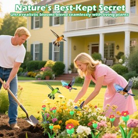 Firmlly Flower Hummingbirds Feeder for Outdoors,Small Bird Feeders for Garden,Butterfly Feeder, Bee-Proof Design,Simulation Flower Effect,Decorative Gardens,6Pcs