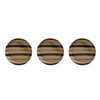 Creative Co-Op Stoneware Serving Painted Stripes, Set of 3, Tan
