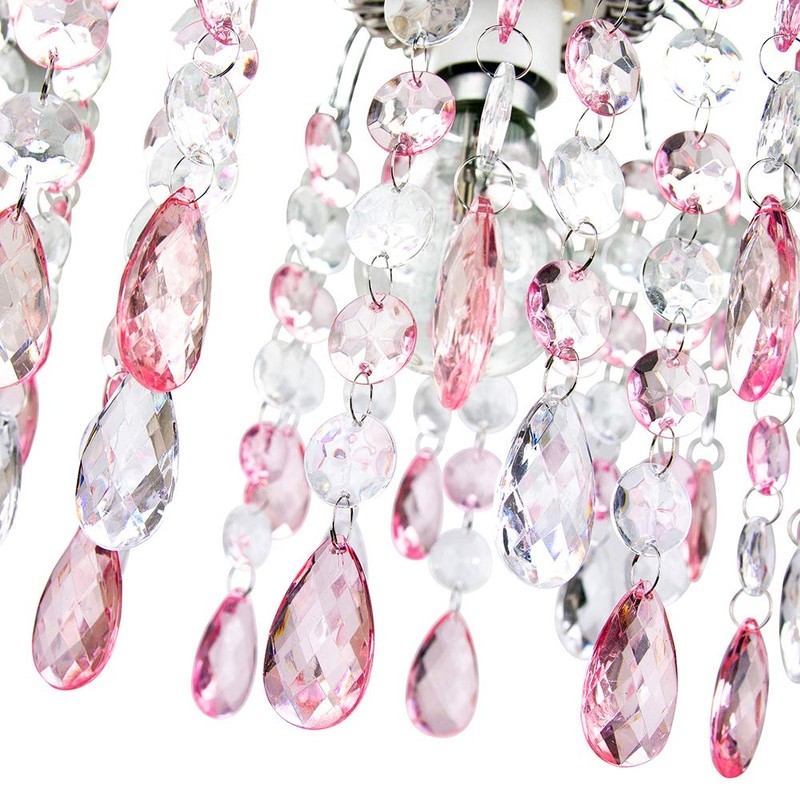 Happy Homewares Contemporary Waterfall Designed Pendant Light Shade with Pink
