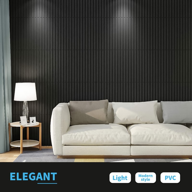 Art3d Slat Wall Panel, 3D Fluted Textured Panel 12-Tile 19.7