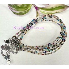 Wholesale Lot 6 Pcs 2mm Natural Mix Crystal Anklets Crystal Healing Energy