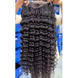 Burmese Indian Curly Raw Vietnamese Hair Short Straight Closure Natural Color Bob Wig Glueless HD Human Hair Lace Frontal Wigstyle: 1 wig Deep wave, color: Natural black, stretched length: 10 inches, Lace Size: HD 4*4 closure wig 180% density