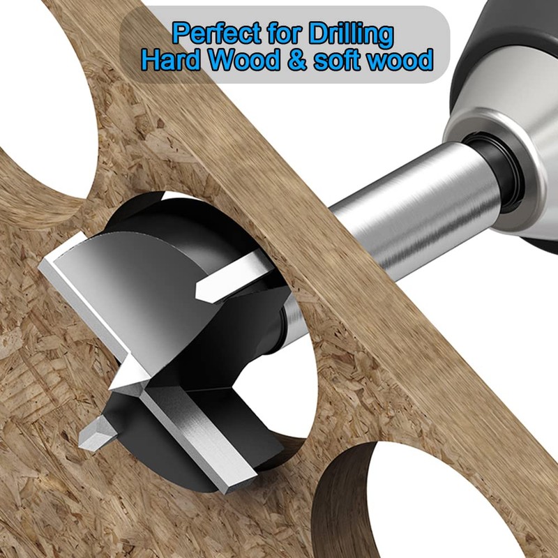NICAVKIT Tungsten Steel Forstner Drill Bit, 75 mm, Professional Forstner