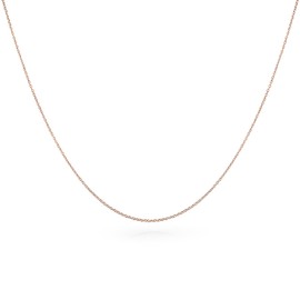 Rose Gold Plated .925 Sterling Silver Diamond-Cut Cuban Cable Link Chain Necklace for Women Teens - 1mm Thin, Nickel-Free 18 Inch