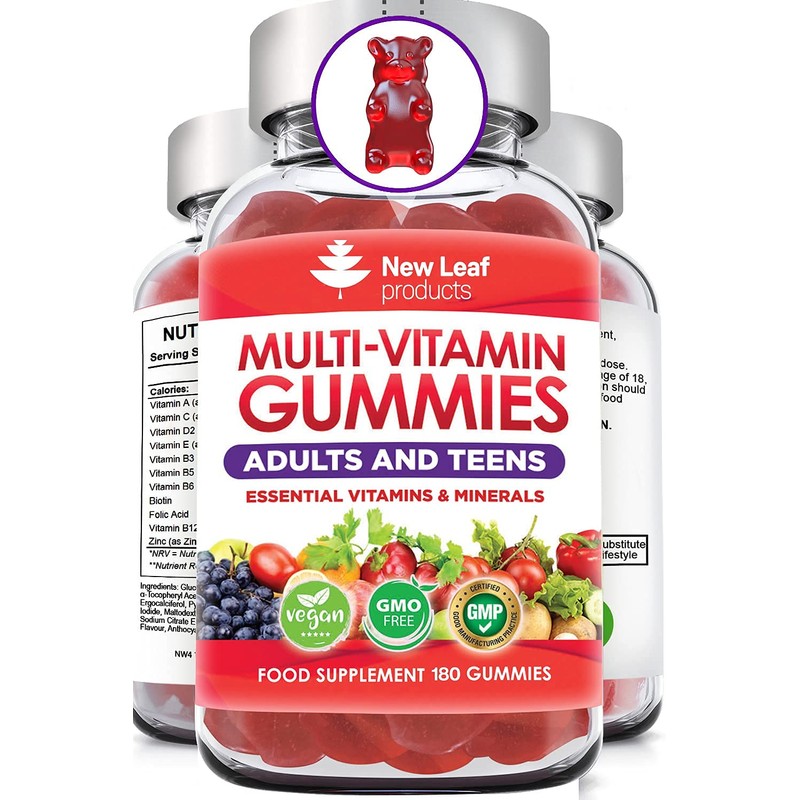 Chewable Vegan Multivitamin 180 Gummies - Non Sugar Coated, Gluten