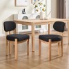 Modern Fabric Dining Chair Set of 2 Rounded Back Upholstered