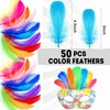 Leyndo 24 Pack Paper Mache Art Masks with 500 Feathers,