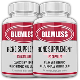 Addrena Blemless 120 Day- Clear Skin Supplement Pills Designed to Reduce Oily Breakouts from Spots & Blemishes with Vitamins A, B5, NAC, & Selenium for Women, Men, Teens, & Adults | 240 Natural Capsules