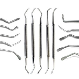 MEDSPO Professional Dental Instruments Osteotome Periotome Luxating Elevator Implant | Orthodontic PDL Teeth | Surgical Root Extraction Spreading (Sinus Lift Elevator Sinus Handle Set of 5)