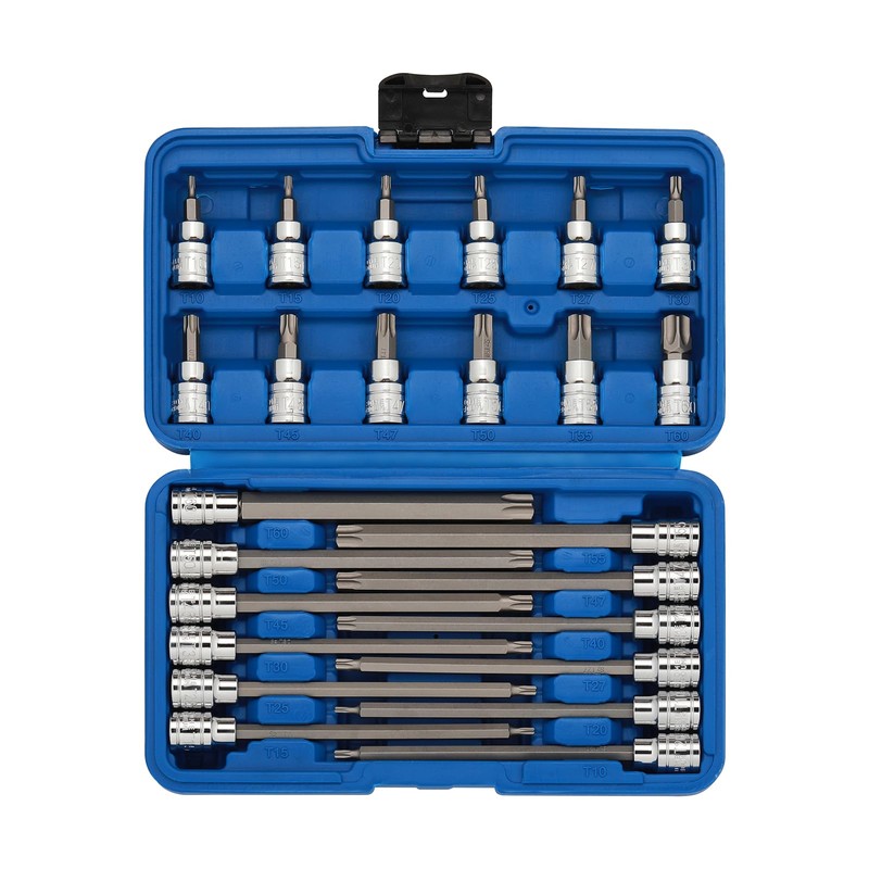 EMENTOL 3/8 Inch Drive Torx Bit Socket Set, Extra Long