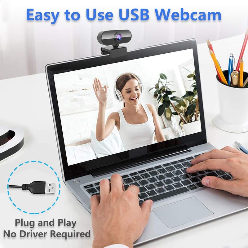 Webcam for PC with Microphone, HD 1080P Streaming Web Cam