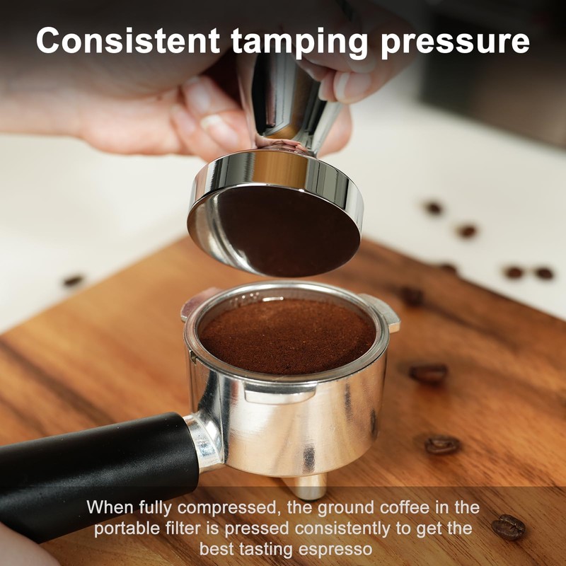 AMZCHEF Coffee Tamper 53 mm Espresso Tamper Stainless Steel Coffee