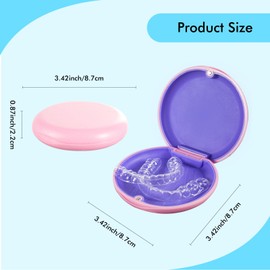 EZEELAI Magnetic Pink Retainer Case, Orthodontic Dental Mouthguard Box False Teeth Container Denture Holder Case for Braces, Bleaching Trays, Dentures