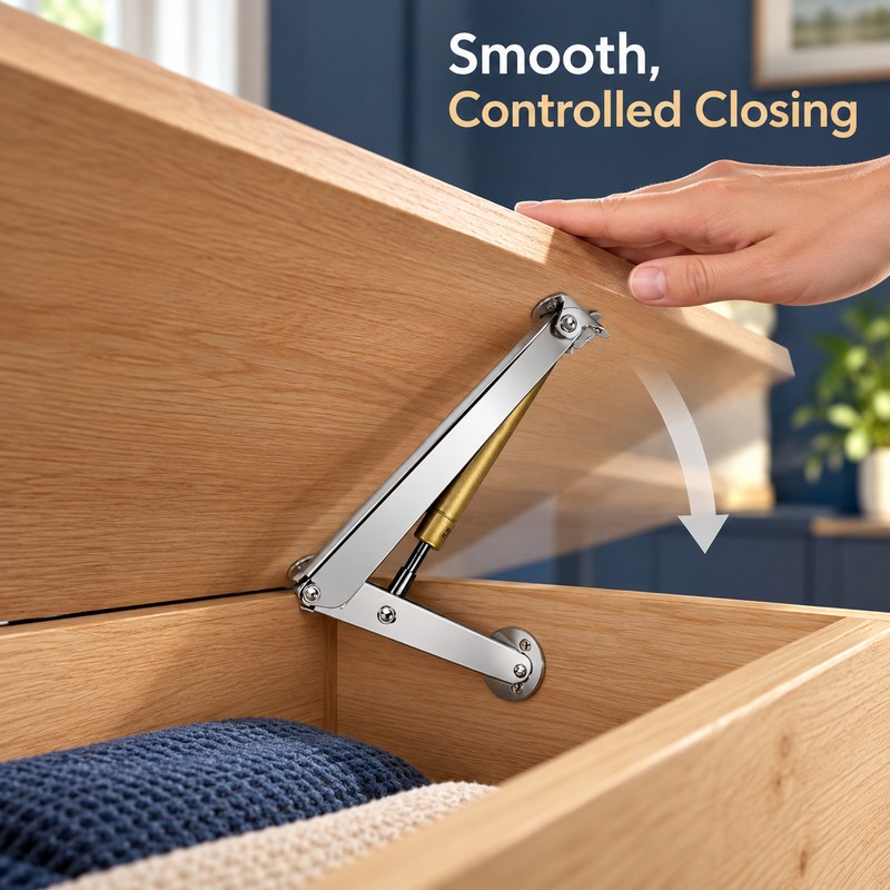 2-Pack Heavy Duty Soft Close Lid Support Hinges with Gas