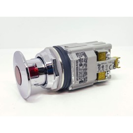IDEC Switch Emergency Stop N.C. DPST Mushroom Button 10A 440VAC 220VDC Screw Panel Mount - AYLD39902DN-R-24V
