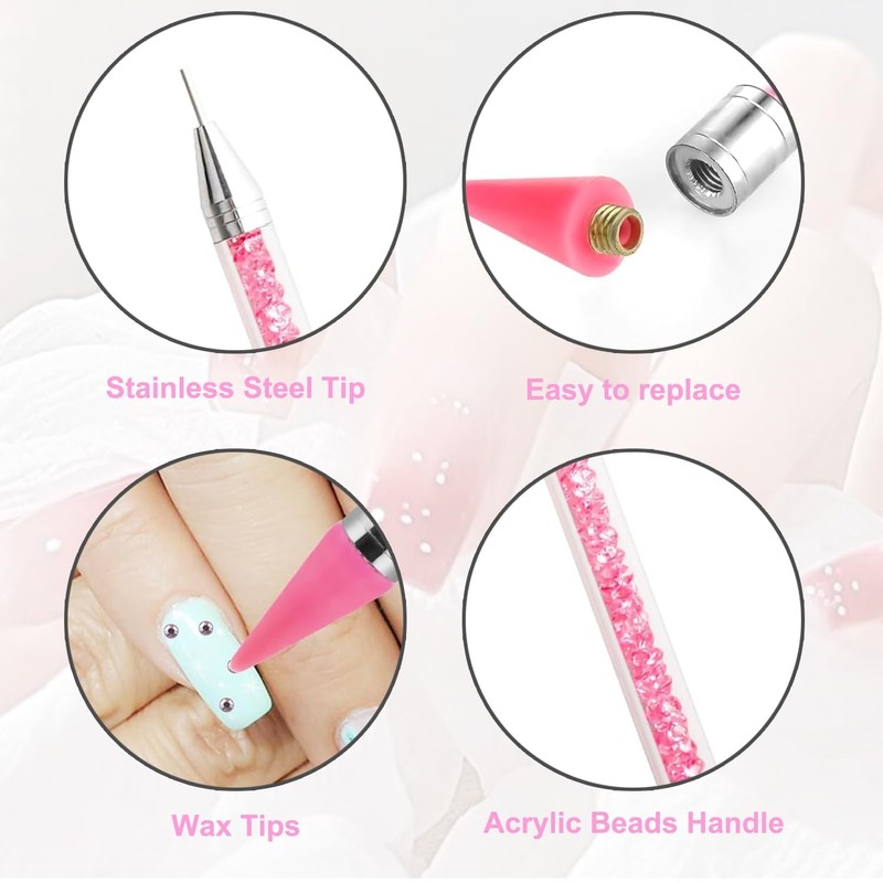 2-Piece Rhinestone Applicator Set with Wax and Picker Pens for