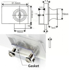 2 Pcs Glass Door Locks Double Open Display Cabinet Locks with 4 Keys Anti Corrosion Glass Showcase Locks for Office Mall Display Cabinet Glass Cabinet