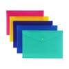 A4 Popper Wallets – 5 Assorted Colours Plastic Document Folders