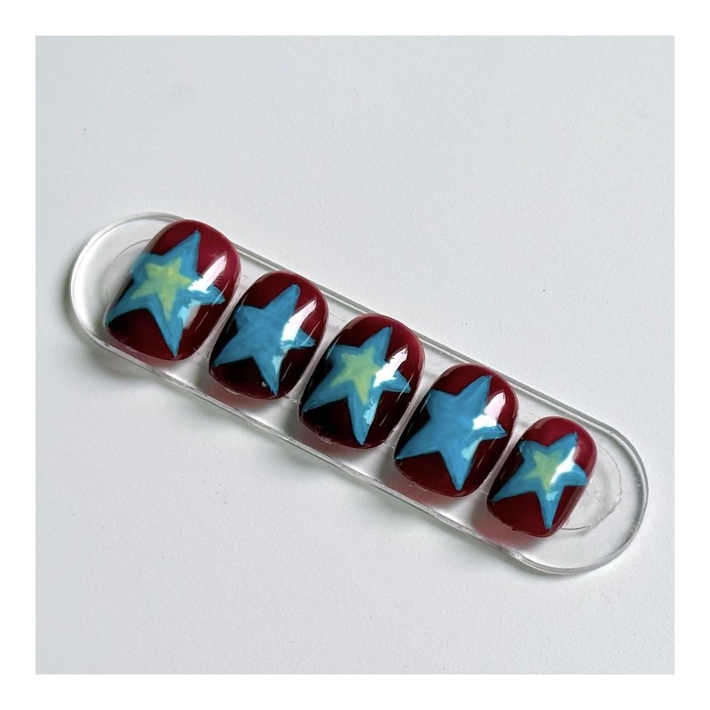 06:10AM, Blue Fragment Spawn |Retro star nail - stiletto /