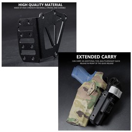 Metal Tactical Pistol Holster Adapter Black QLS Extensional Adapter Bracket for Hunting Magazine/Hemostatic Box/Tactical Function Box Hunting Accessories (GB-ACC-12)