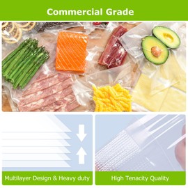 Bonsenkitchen Vacuum Sealer Bags Rolls, 8in x 50ft & 11in x 50ft Durable Food Sealer Bags, Commercial Grade, Heavy Duty, BPA Free, Seal a Meal, Great for Food Storage & Sous Vide Cooking, VB25