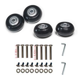 4 Wheels Wear-Resistant Mute Luggage Suitcase Replacement Wheels Rubber Swivel Caster Wheels Repair Kits 1.57x0.71in (40mm × 18mm)