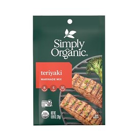 Simply Organic Teriyaki Marinade Mix, Vegan Friendly, Kosher, USDA Certified Organic, Gluten Free & Non-GMO, 0.99 Ounce (Pack of 12)