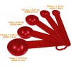 Set of 5 Measuring Spoons in Red Measuring Cups Plastic