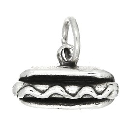 LGU Sterling Silver Oxidized 3D Hot Dog Charm