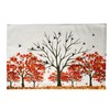 WAZAIGUR Fall Placemats, Maple Trees Fallen Leaves and Birds, Heat-Insulated