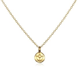 Satya Jewelry 18K Yellow Gold Plated Mini Lotus Women's Necklace, 18"