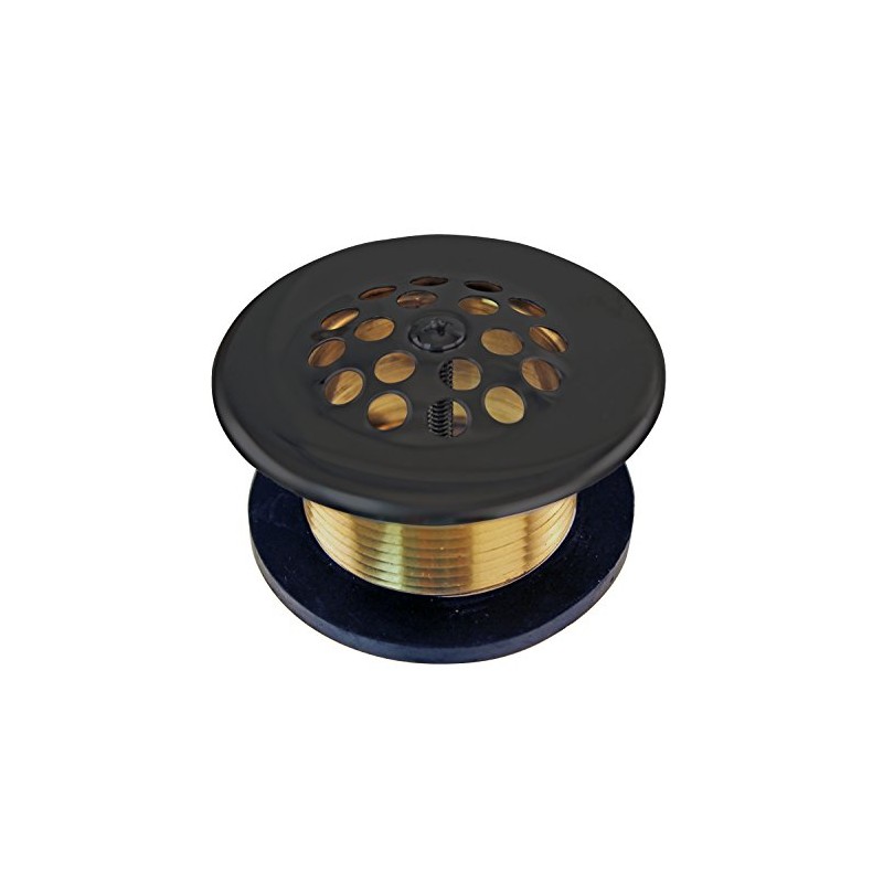 Westbrass 1-1/2” Bath Drain with Grid and Screw, Matte Black,