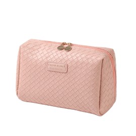 COENVYLIV Large Capacity Travel Makeup Bag for Women Waterproof Cosmetic Storage Pouch Toiletry Bag Make Up Brushes Organizer Hand Bag for Trips Vacation,Pink