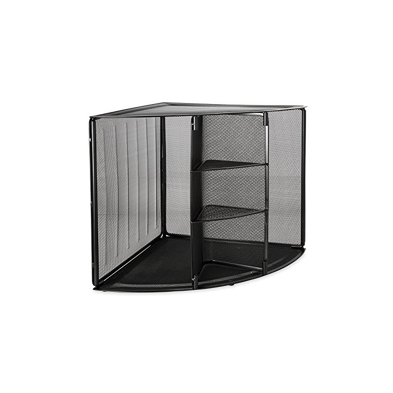 Rolodex Mesh Collection Corner Desktop Shelf Black (62630)