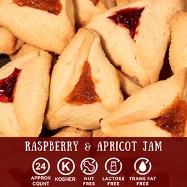 Shortbread Cookies Filled with Apricot and Rasperry Jam | Fruit Cookies, Gourmet Cookie Gifts | Kosher, Dairy Free, Nut Free | 22 oz Stern’s Bakery