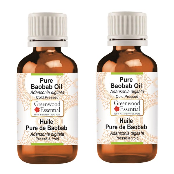 Greenwood Essential Pure Baobab Oil (Adansonia digitata) Cold Pressed (Pack
