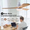BOJUE 42 Inch White Ceiling Fans with Lights and Remote,Dimmable