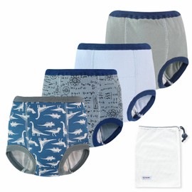 EZ Moms 4 Packs Boys Training Underwear High Waist 100% Cotton Training Underwear Toddler Reusable Potty Training Underwear For Boy 2T Toddler Panties 2t-3t Training Underwear 2t Potty Training Pants